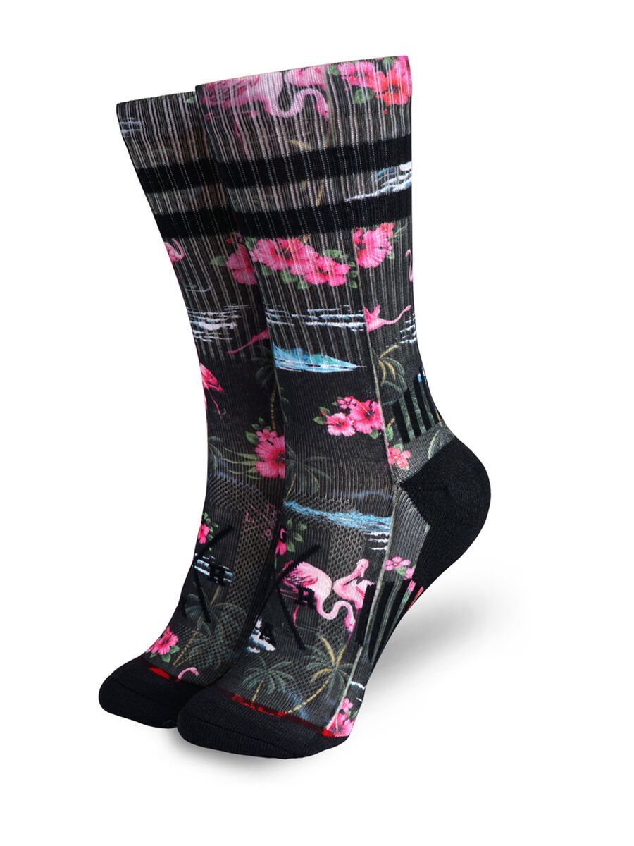 Loose Riders Technical Socks Pink Flamingos, pink/black - Bild 1