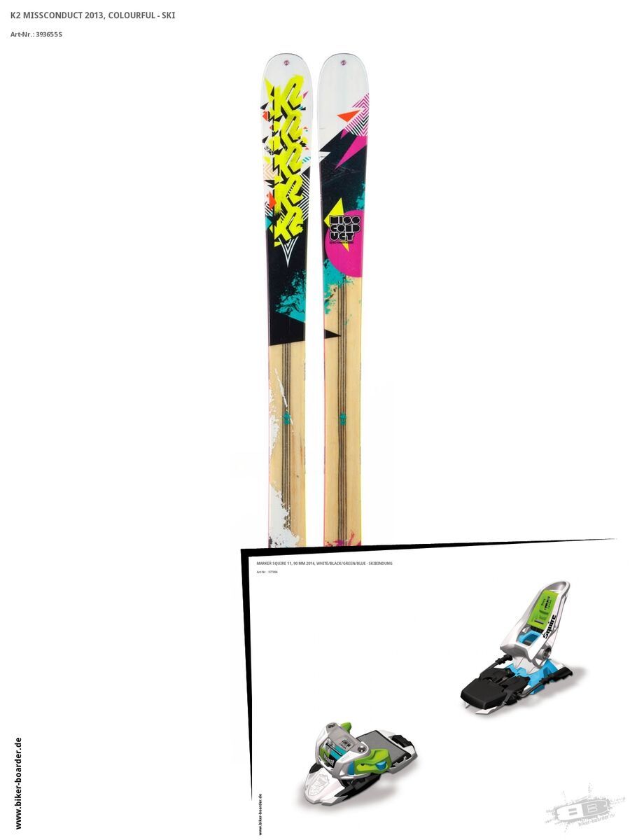 K2 SKI Set: Missconduct 2013 + Marker Squire 11 - Bild 1