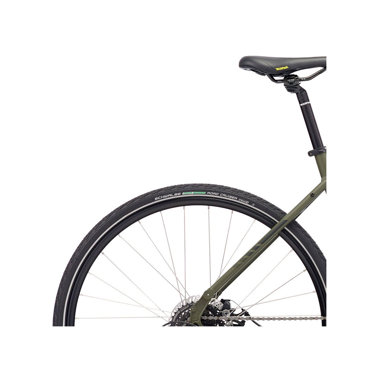 Kona Dew 700C, matt olive w/ charcoal & yellow decals - Bild 6