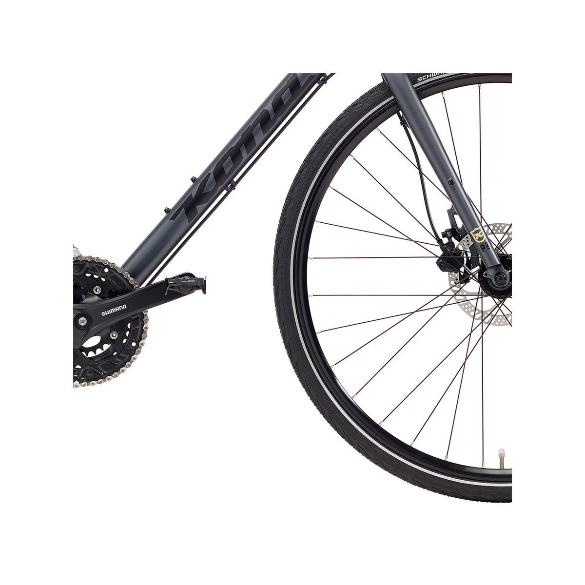 Kona Dew Plus 700C, matt charcoal w/ yellow & black decals - Bild 4