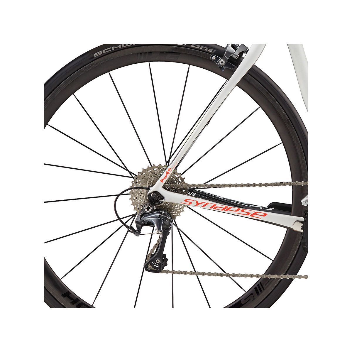 Cannondale Synapse Hi-Mod Ultegra, cashmere w/ acid red and nearly black, satin - CAS - Bild 4