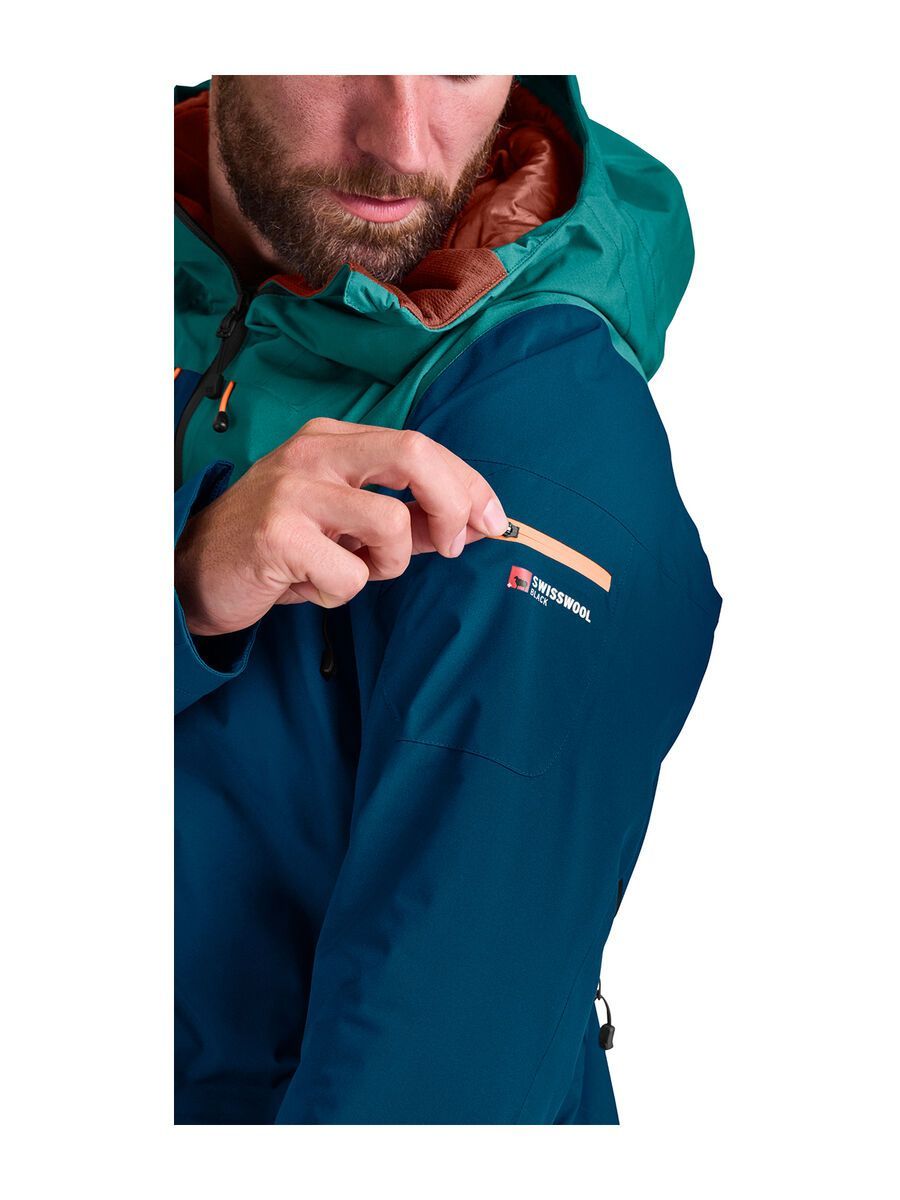 Ortovox 2L Swisswool Sedrun Jacket M, petrol blue - Bild 3