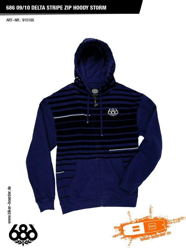 686 Delta Stripe Zip Hoody, storm - Bild 1