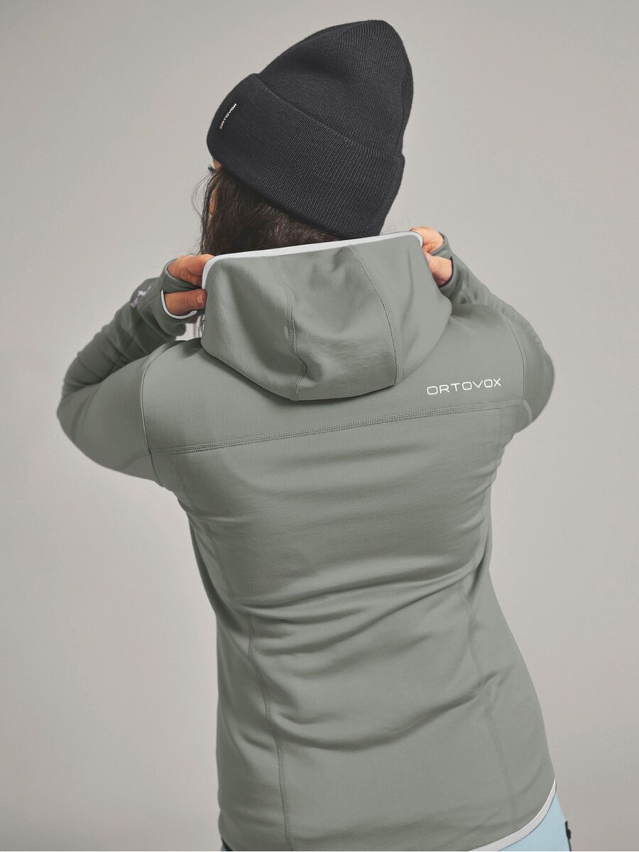 Ortovox Merino Fleece Hoody W, green sage - Bild 5