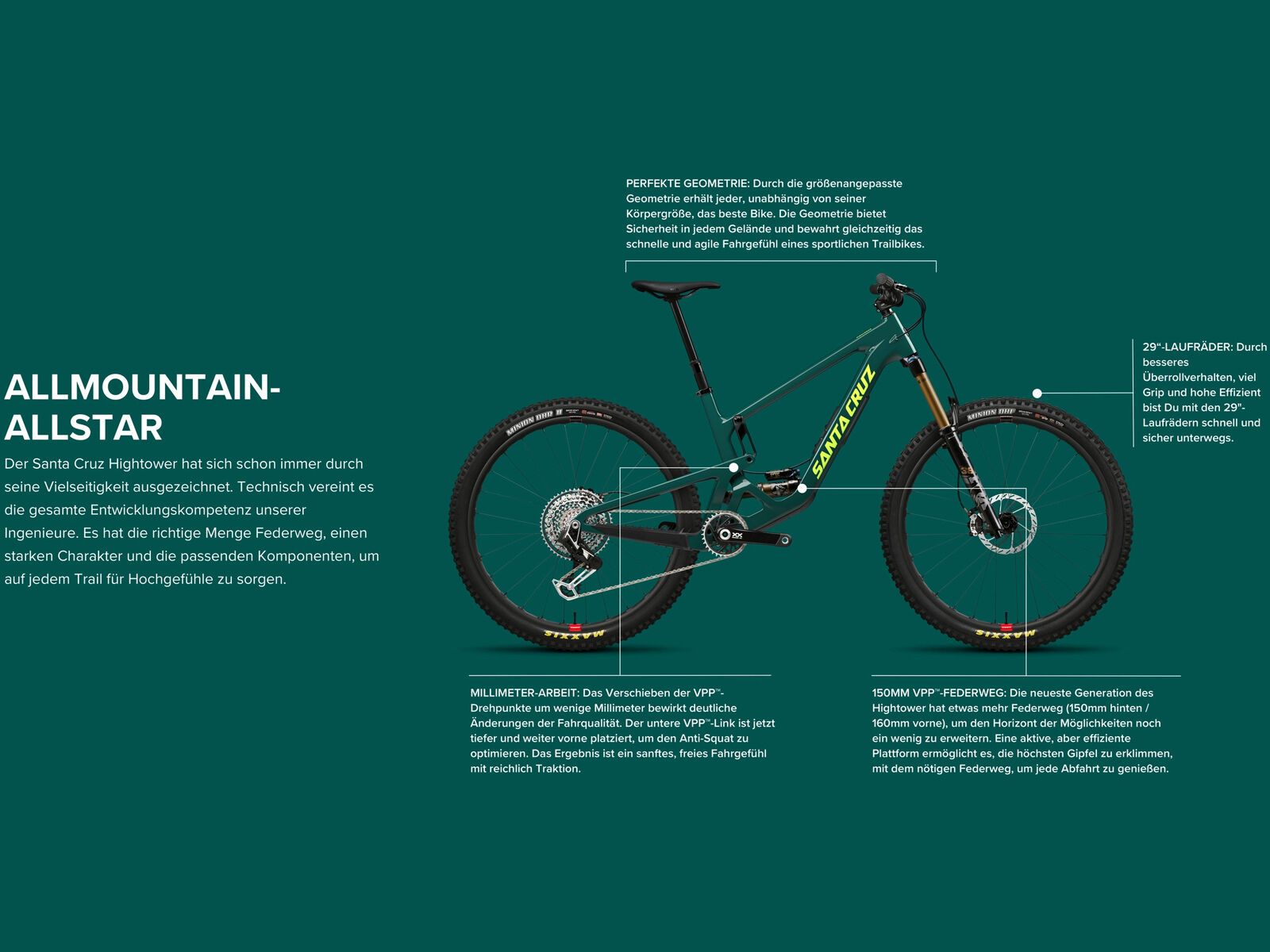 Santa Cruz Hightower CC Frame / 29, gloss day green - Bild 2