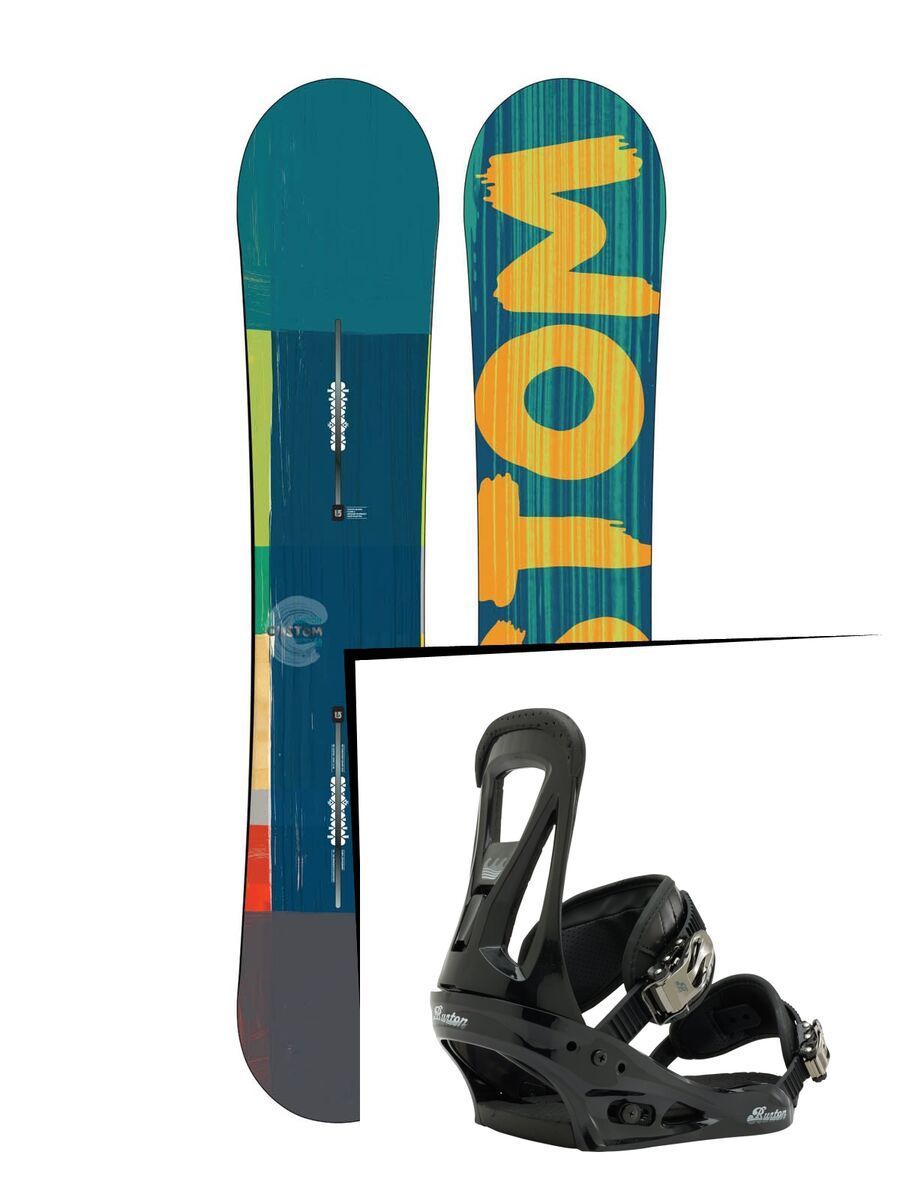 Set: Burton Custom Flying V Wide 2015 + Burton Freestyle 2017, black - Snowboardset - Bild 1