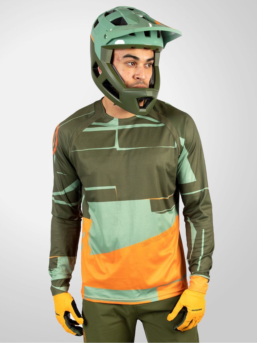 Endura MT500 Druck T-Shirt LTD (langarm), olivgrün - Bild 3