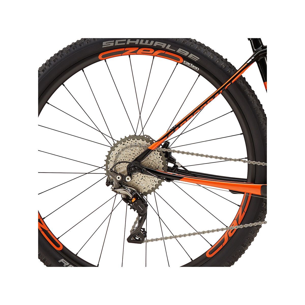 Cannondale F-SI Carbon 2 29, jet black w/ hazard orange and chrome, gloss - ORG - Bild 4