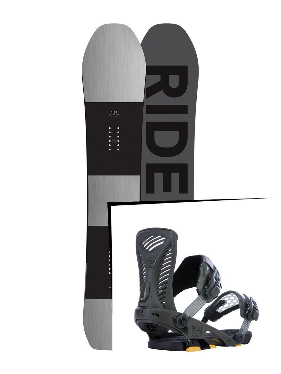 Set: Ride Timeless 2017 + Ride Capo 2015, matte olive - Snowboardset - Bild 1