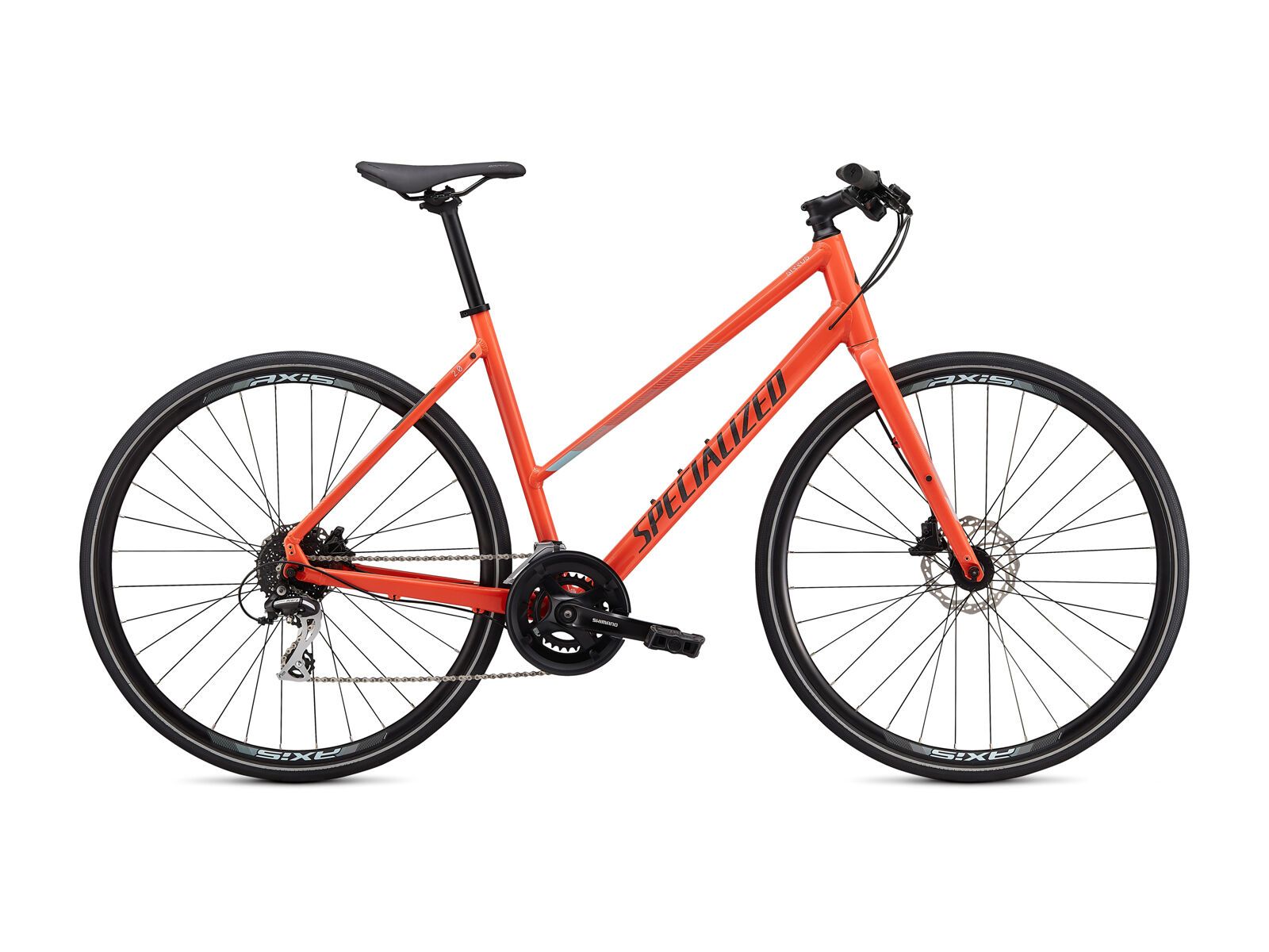 Specialized Sirrus 2.0 Step-Through, gloss vivid coral/summer blue/satin black reflective - Bild 1