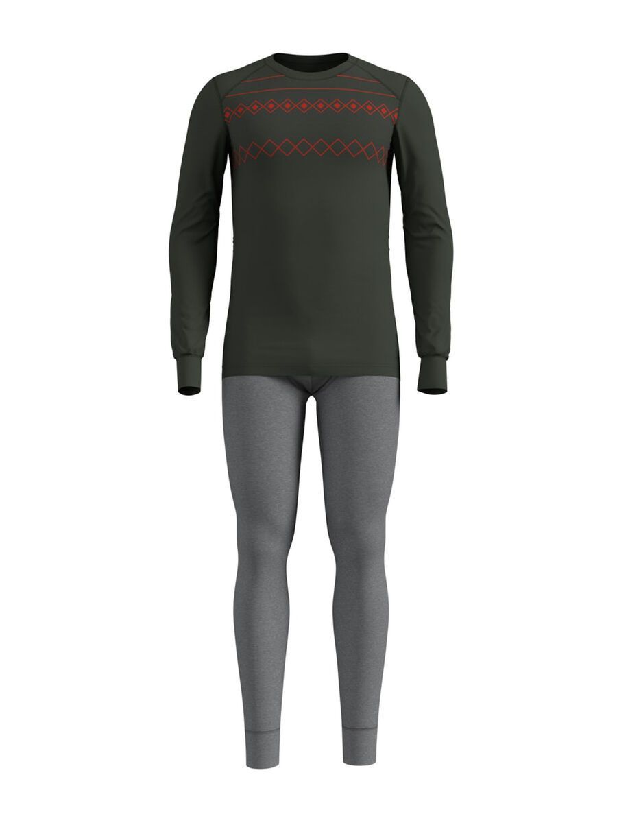 Odlo Set Active Warm X-Mas, climbing ivy/grey melange - Bild 1