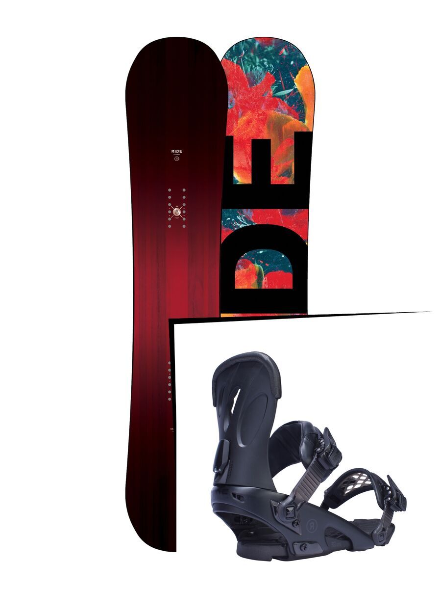 Set: Ride Saturday 2017 + Ride Fame 2017, black - Snowboardset - Bild 1