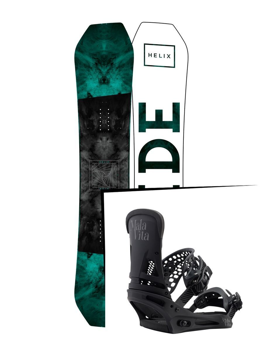 Set: Ride Helix 2017 + Burton Malavita 2017, black - Snowboardset - Bild 1
