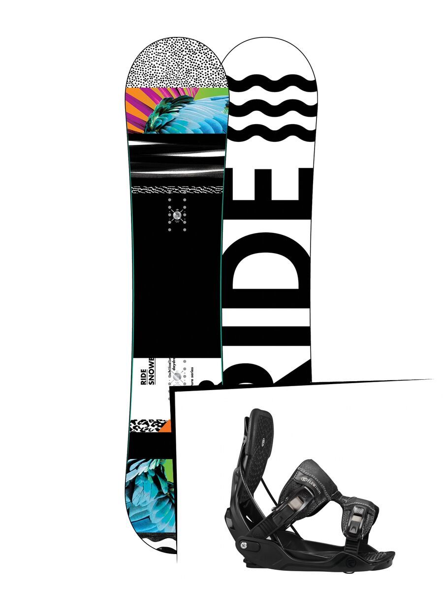 Set: Ride Rapture 2017 + Flow Minx 2017, black - Snowboardset - Bild 1