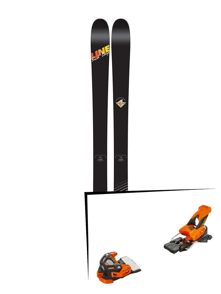 Set: Line Sick Day 95 2017 + Tyrolia Attack 16 ohne Bremse, solid black flash orange - Skiset - Bild 1