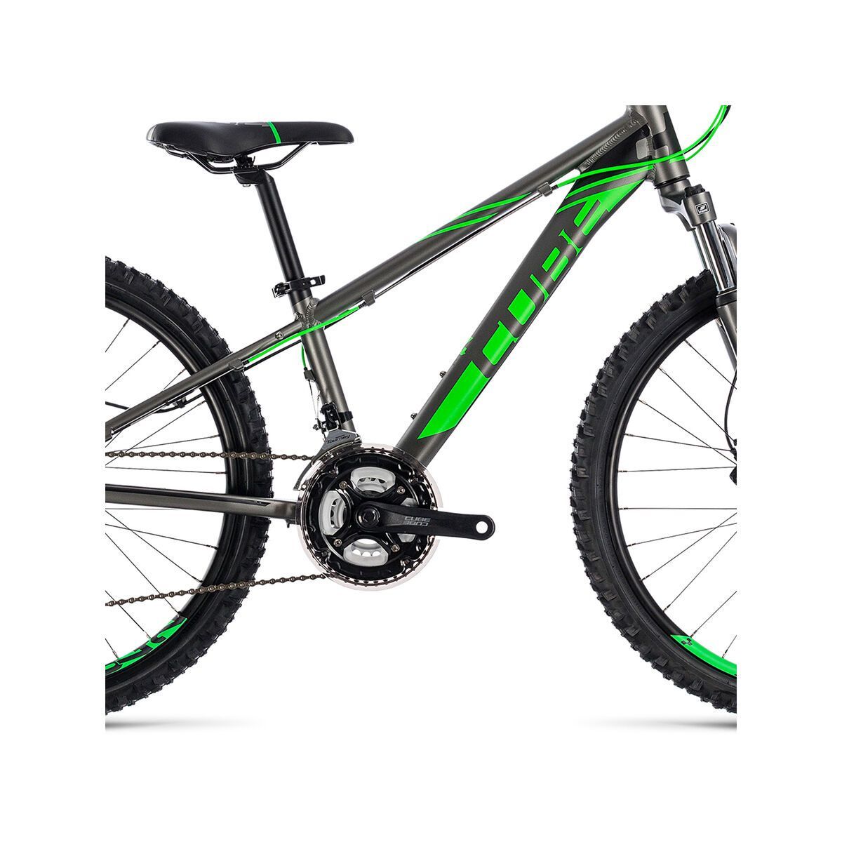 Cube Kid 240 Disc grey n flashgreen BIKER BOARDER.DE