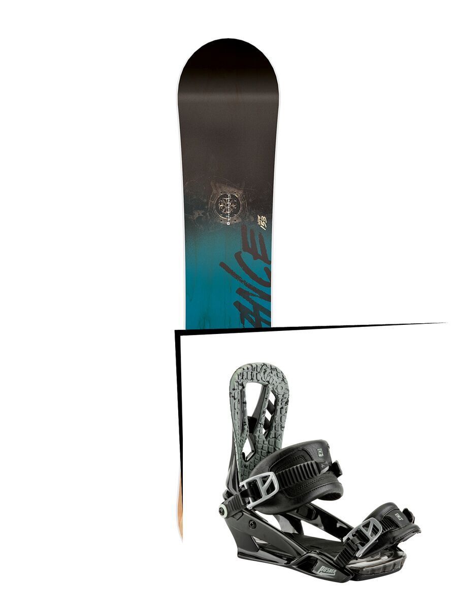 Set: Nitro Stance Wide 2017 + Nitro Pusher 2017, black - Snowboardset - Bild 1