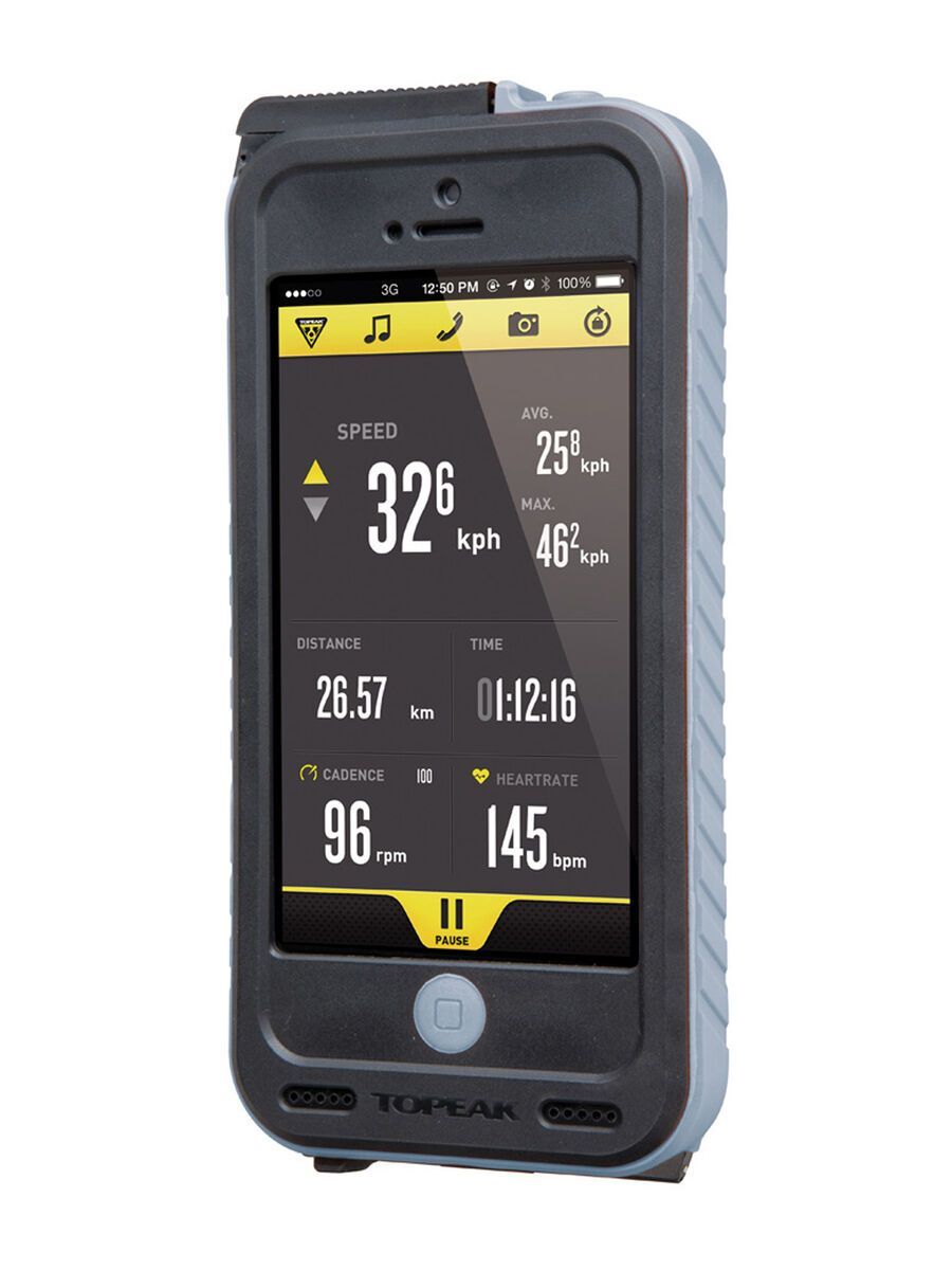 Topeak Weatherproof RideCase + PowerPack/Halter iPhone 5, black/gray - Bild 3