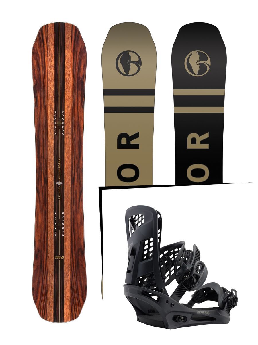 Set: Arbor Coda Camber Premium 2017 + Burton Genesis 2017, black - Snowboardset - Bild 1