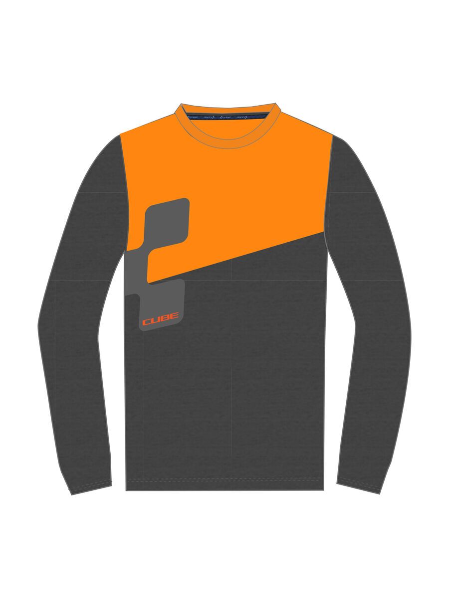 Cube Longsleeve Icon, grey´n´orange - Bild 1