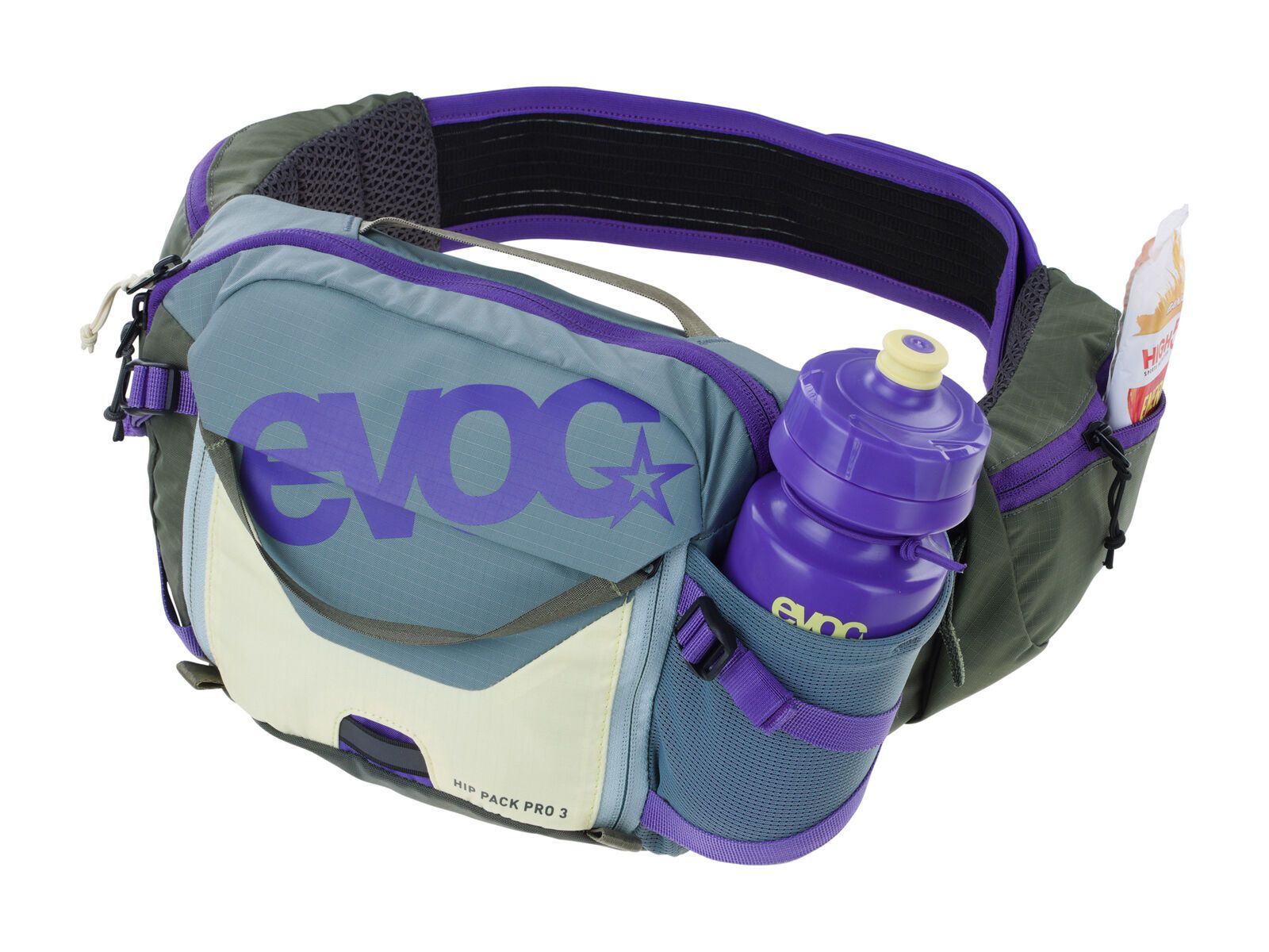 Evoc Hip Pack Pro 3 + Hydration Bladder 1,5, steel/violet/dark olive - Bild 4