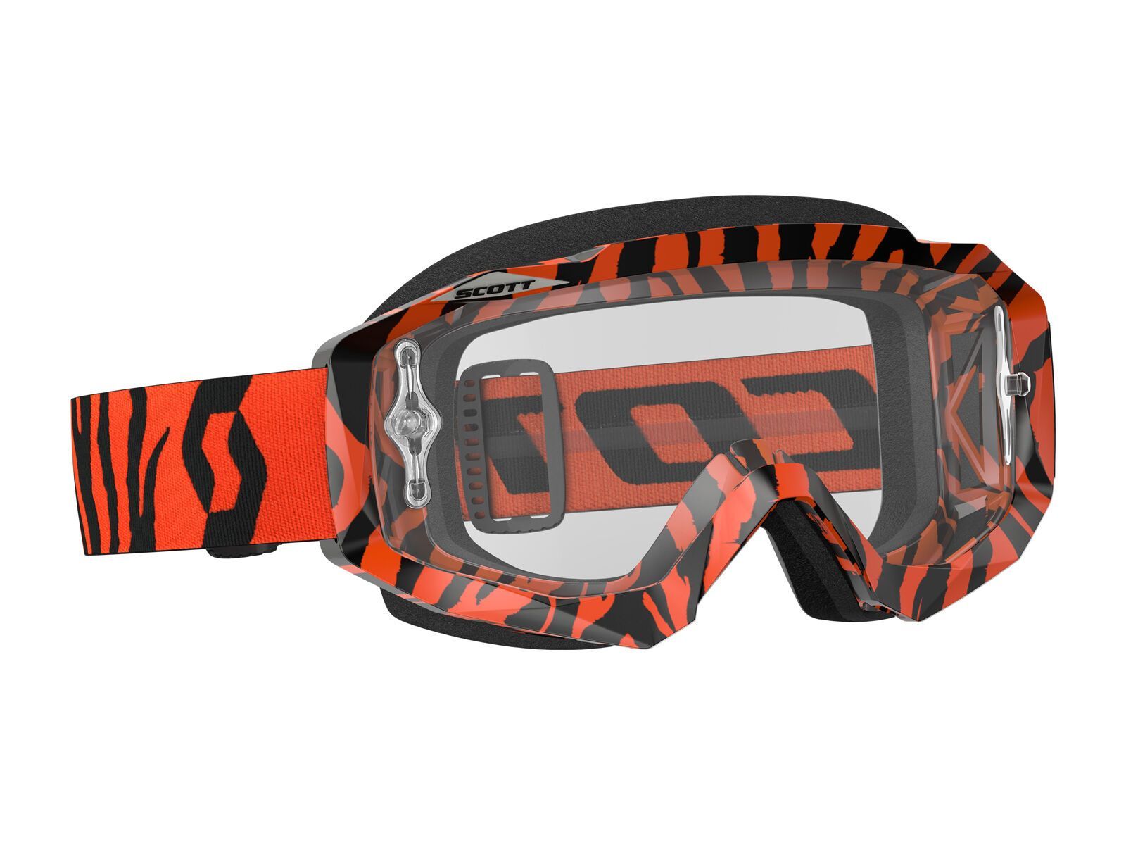 Scott Goggle Hustle MX, black/fluo orange/Lens: clear - Bild 1