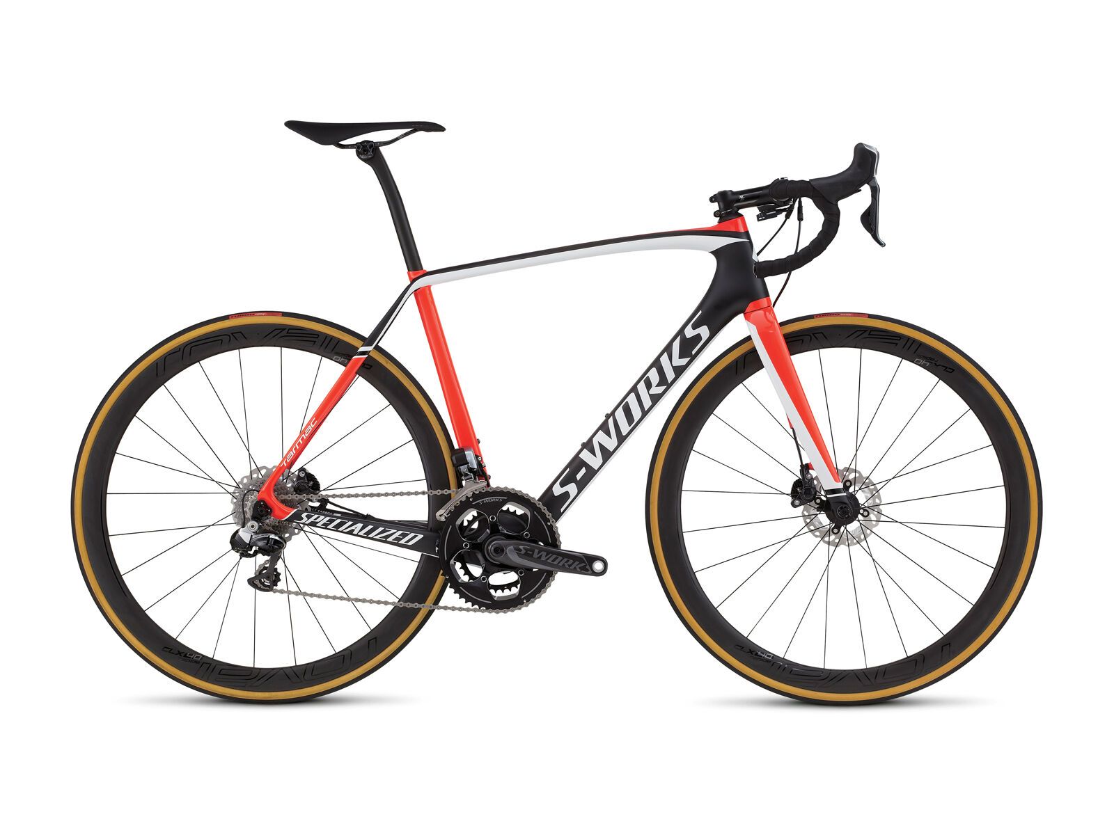 Specialized S-Works Tarmac Disc Di2, satin carbon/gloss rocket red/white - Bild 1