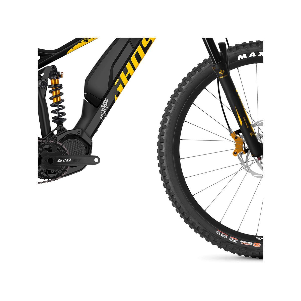 Ghost Hybride SL AMR S3.7+ AL, night black/spectra yellow/iridium silver - Bild 4