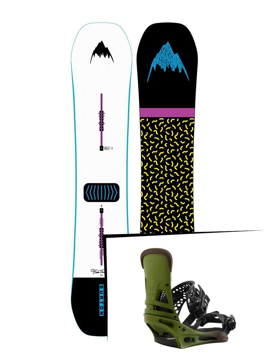 Set: Burton Free Thinker Wide 2019 + Burton Malavita camp on green - Bild 1
