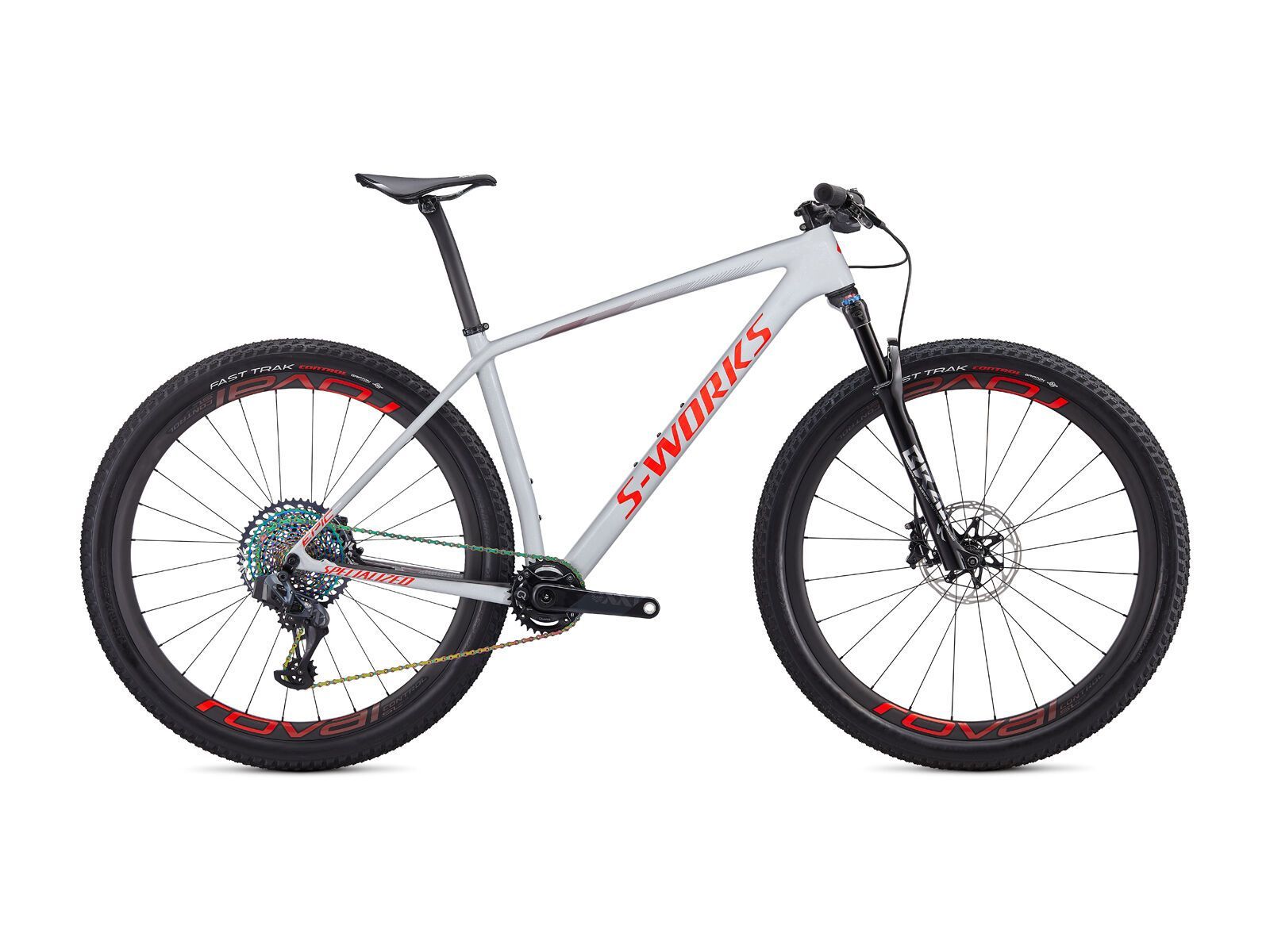 Specialized S-Works Epic HT AXS, gloss dove grey/rocket red/crimson - Bild 1