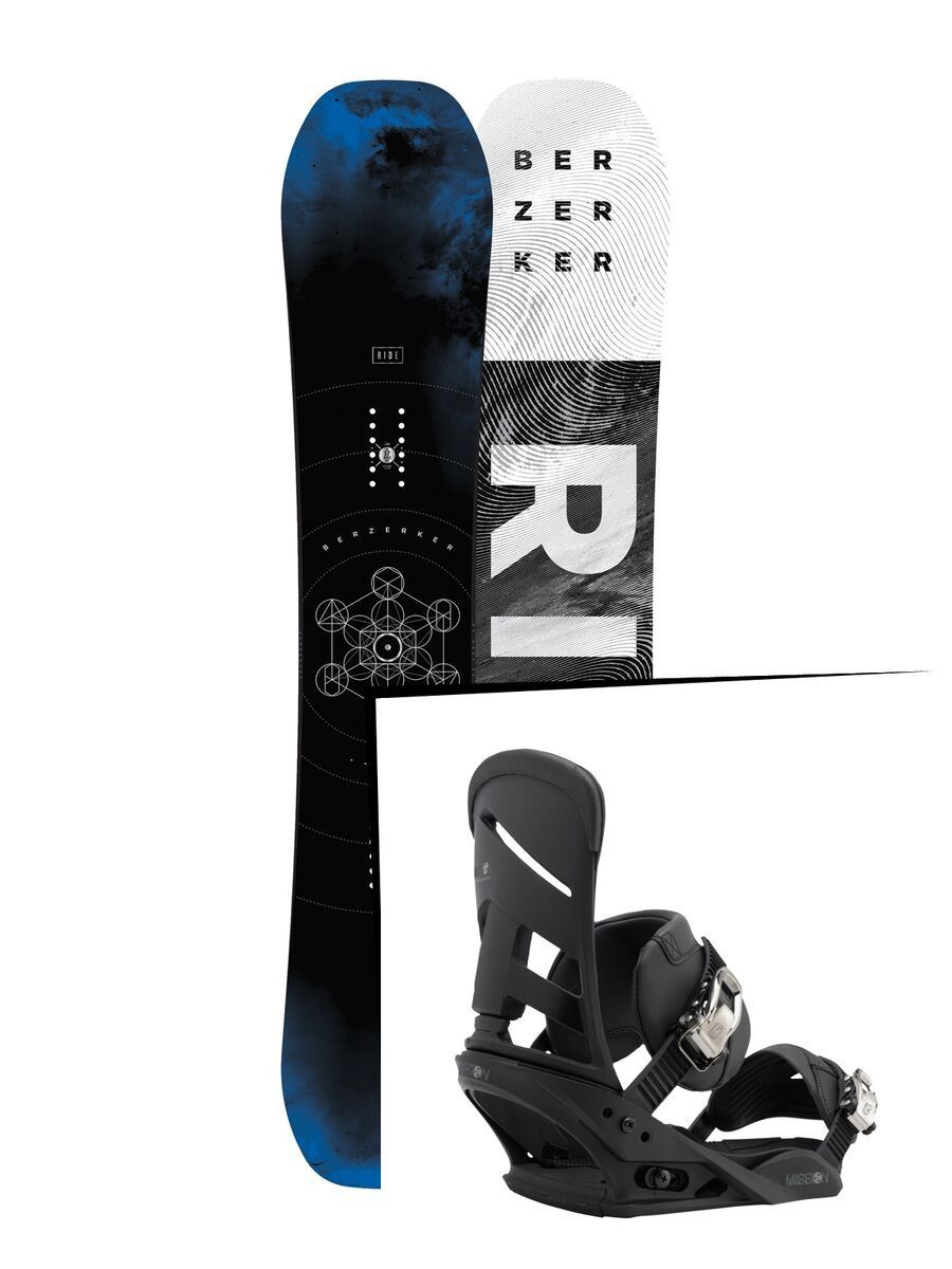 Set: Ride Berzerker 2017 + Burton Mission 2017, black - Snowboardset - Bild 1