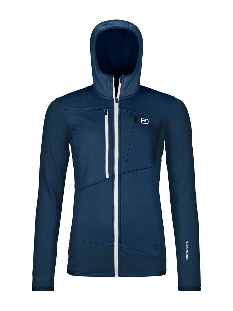 Ortovox Merino Fleece Grid Hoody W, deep ocean - Bild 1