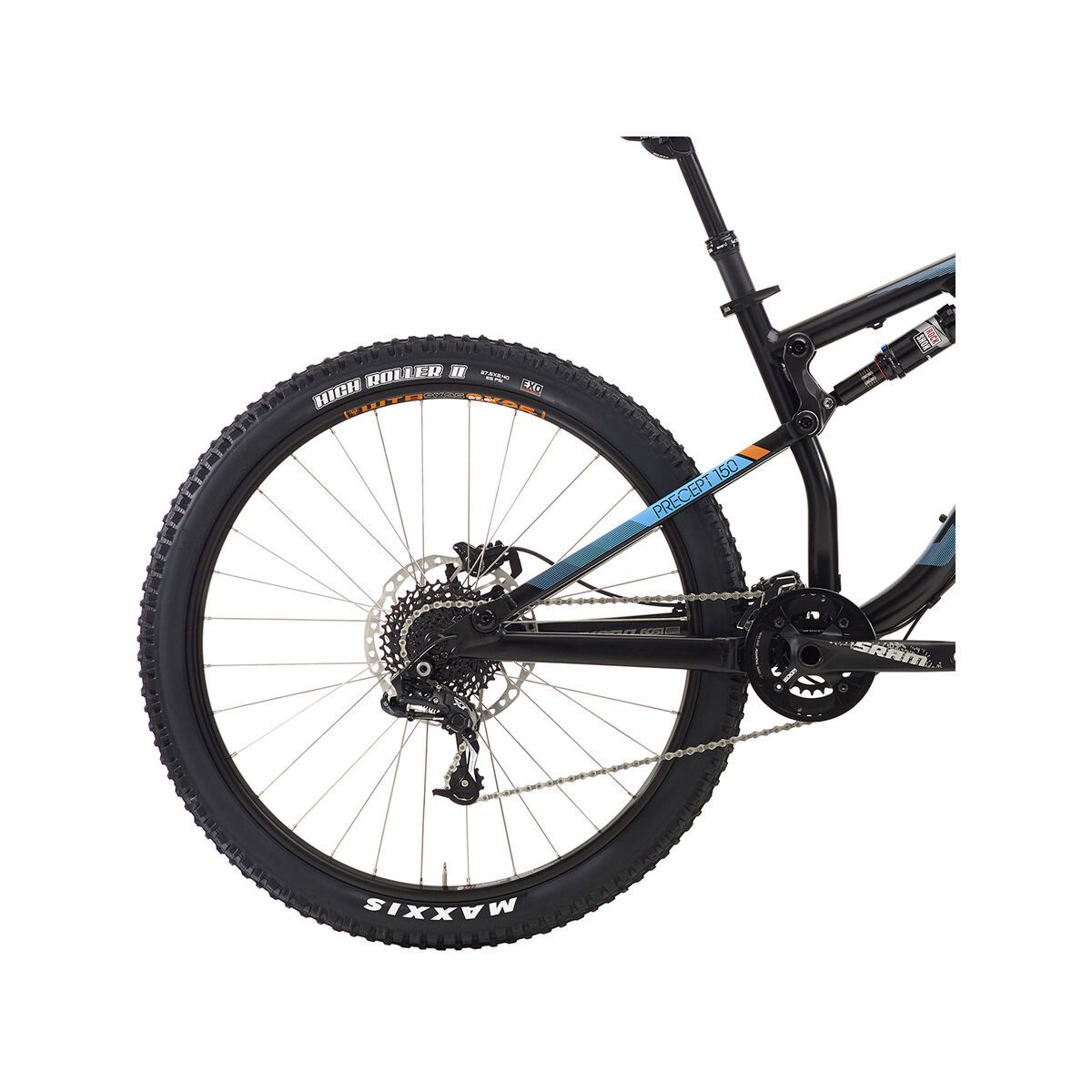 Kona Precept 150, matt black w/ cyan & orange decals - Bild 4