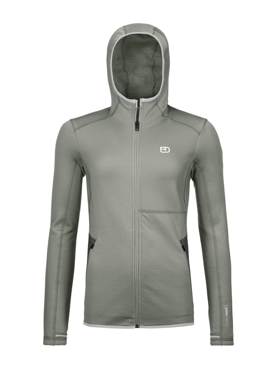 Ortovox Merino Fleece Hoody W, green sage - Bild 1