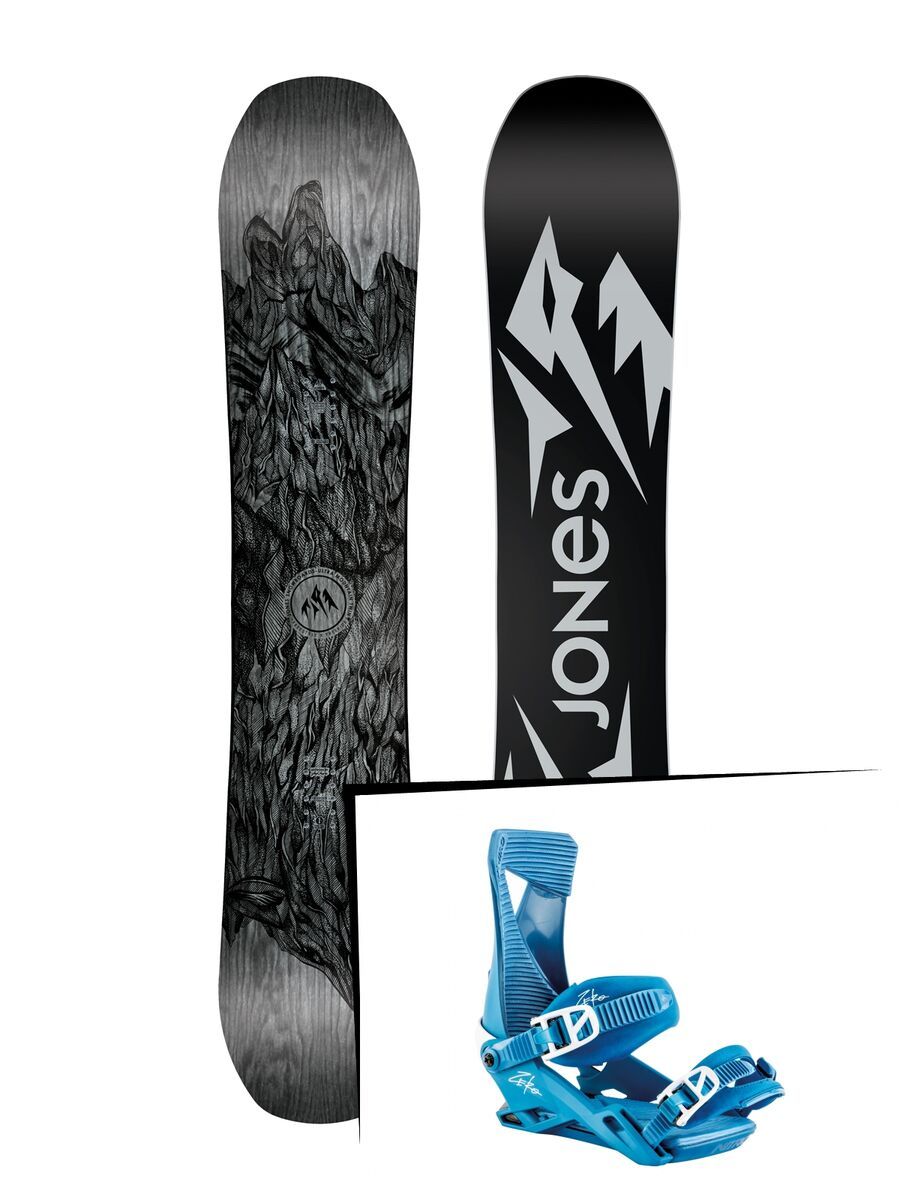 Set: Jones Ultra Mountain Twin Wide 2019 + Nitro Zero blue bird - Bild 1