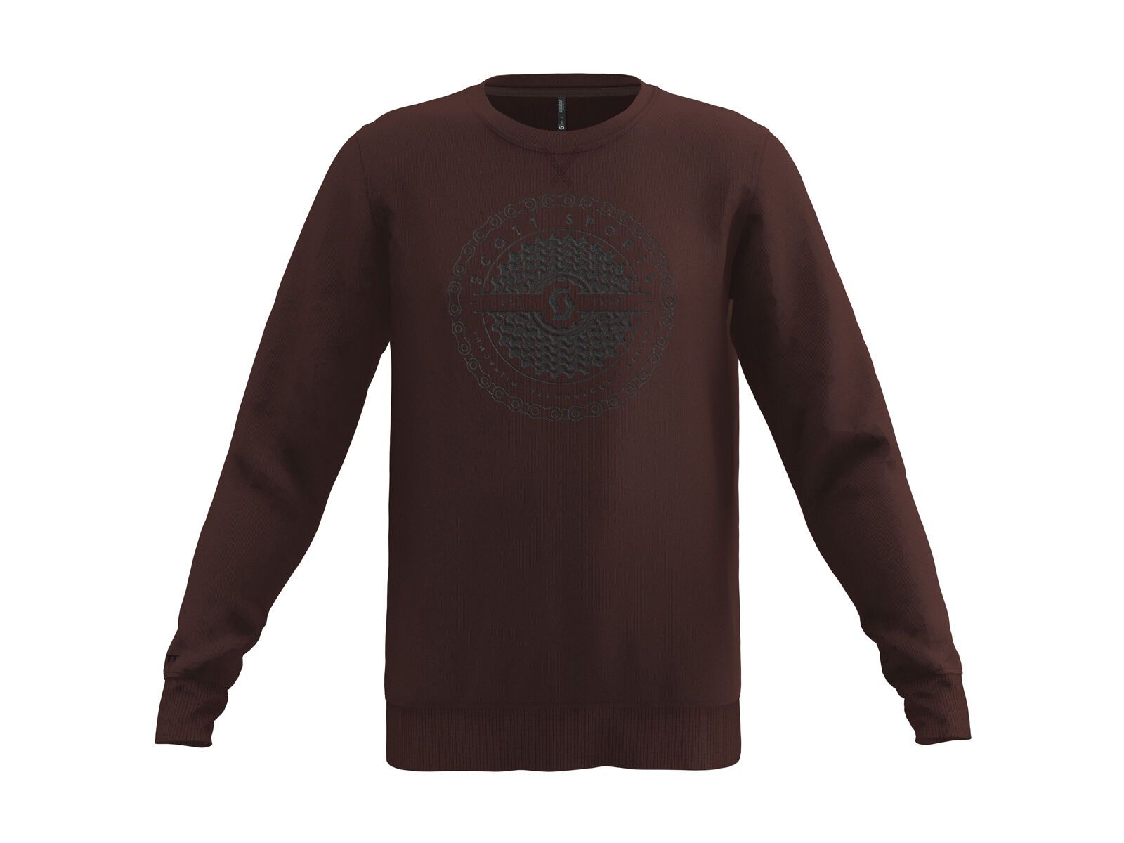 Scott 10 Casual Dye L/Sl Crewneck, maroon red - Bild 1