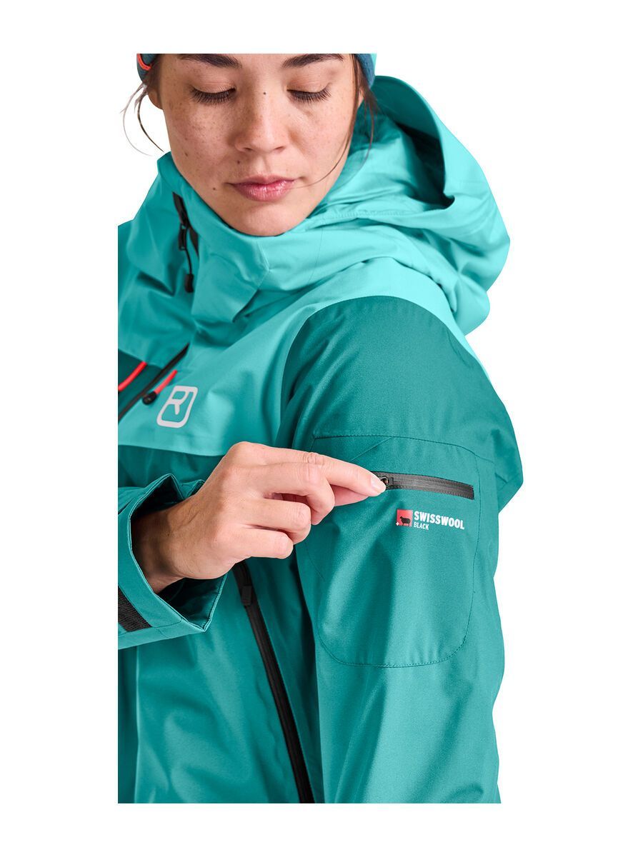Ortovox 2L Swisswool Sedrun Jacket W, pacific green - Bild 4
