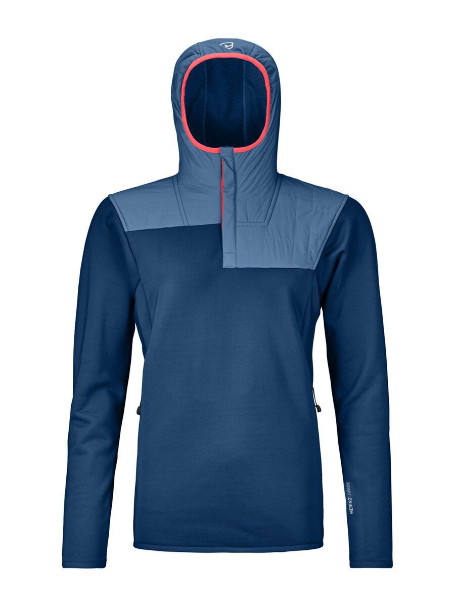 Ortovox Merino Fleece Plus Anorak W, petrol blue - Bild 1