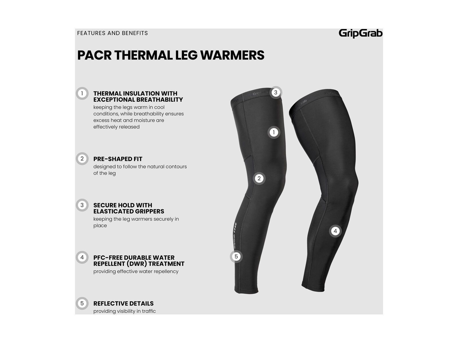 GripGrab PACR Thermal Leg Warmers, black - Bild 5