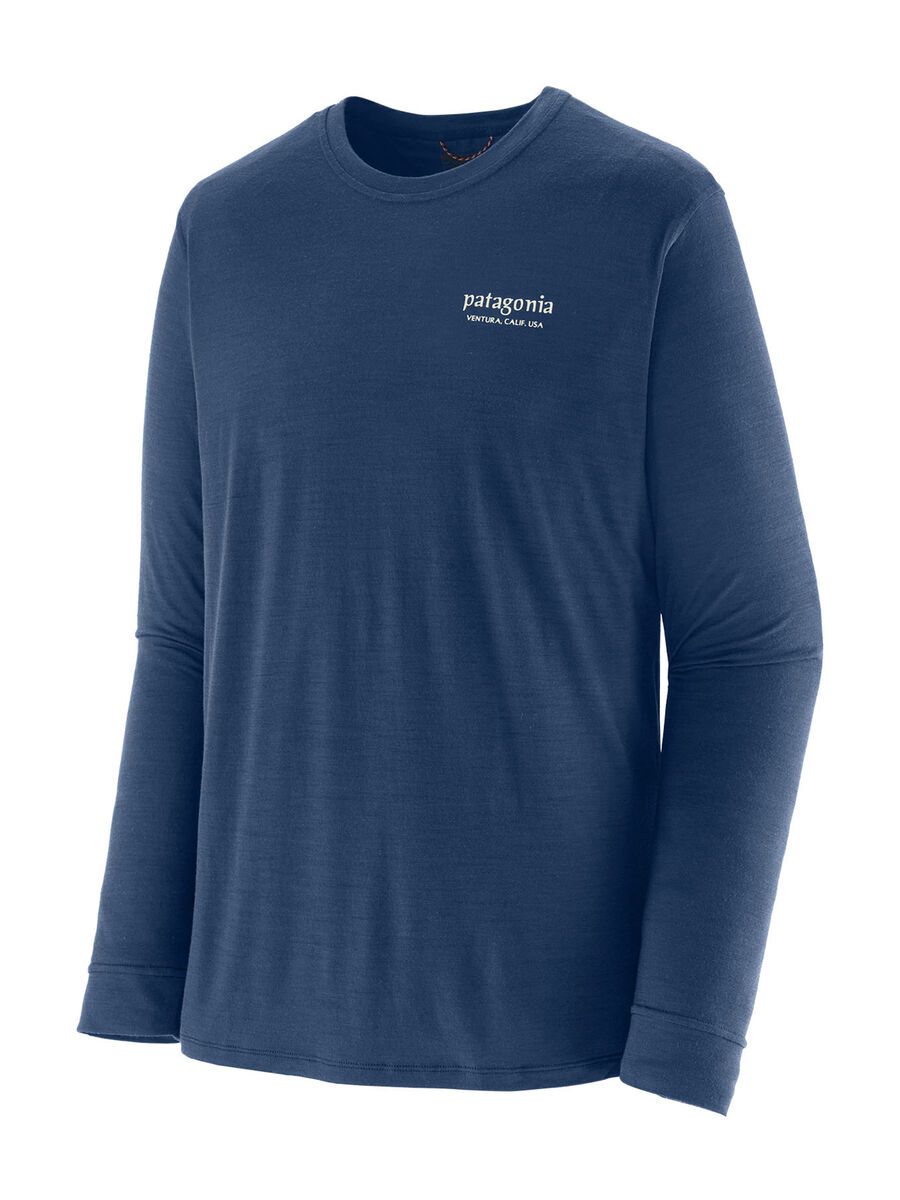 Patagonia Men's Long-Sleeved Capilene Cool Merino Blend Graphic Shirt - Heritage Header, clement blue - Bild 1