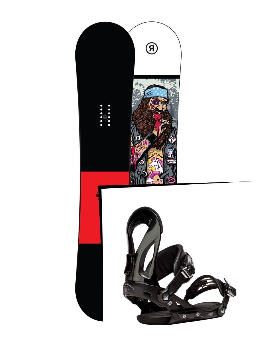 Set: Ride Crook Wide 2017 + Ride EX 2016, black - Snowboardset - Bild 1