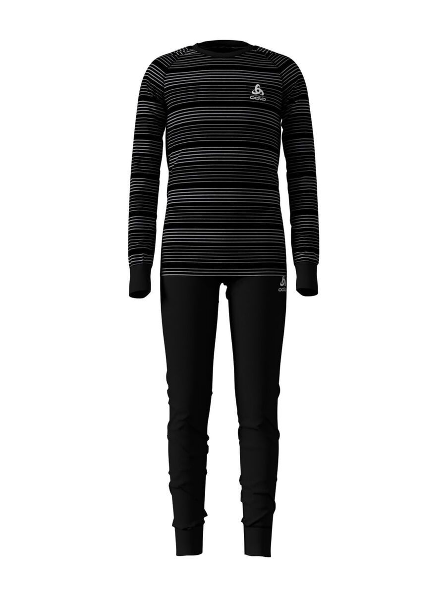 Odlo Set Active Warm Kids, black/grey melange/stripes - Bild 1