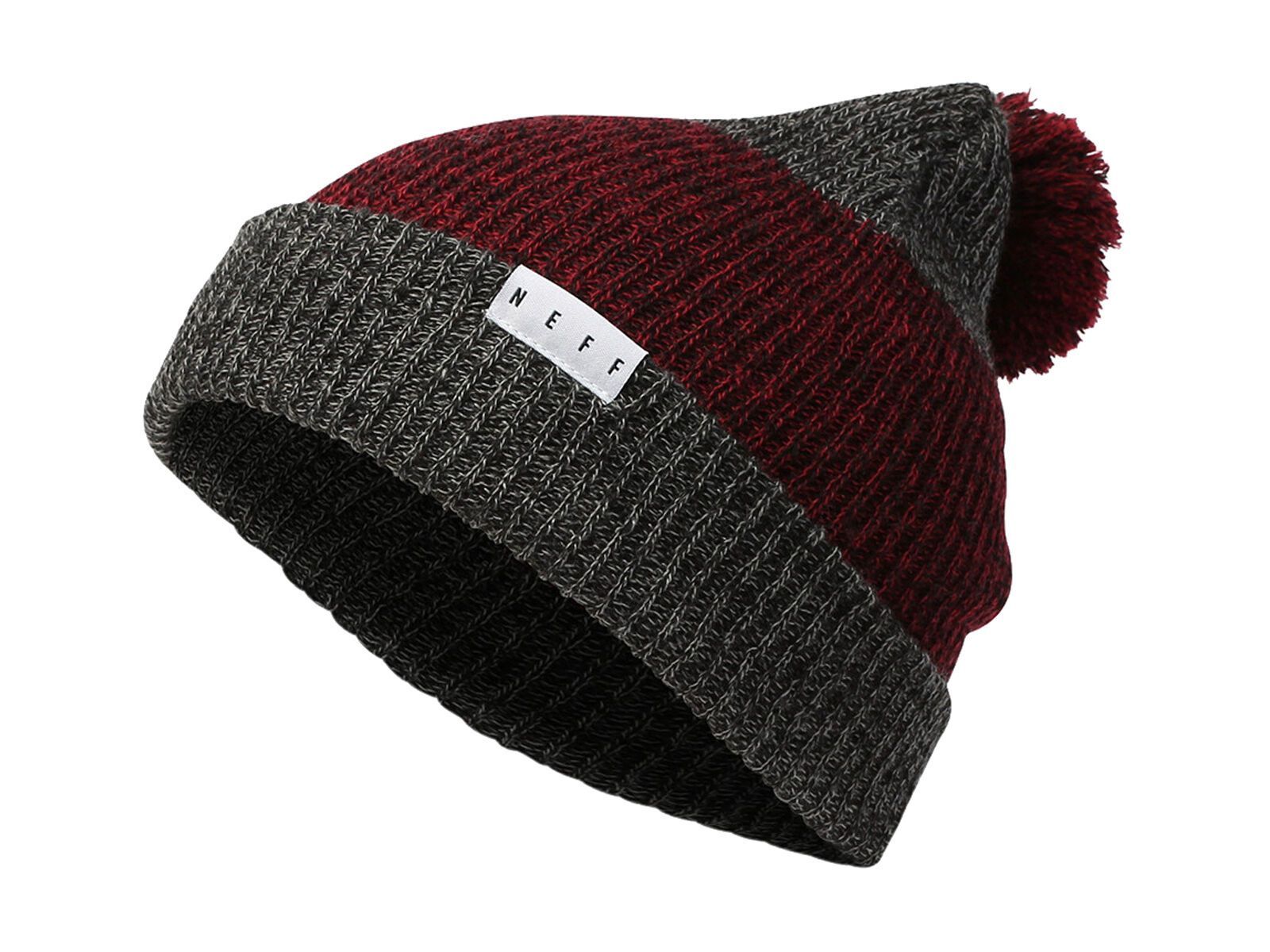 Neff Snappy Beanie, black heather/maroon heather/black - Bild 1