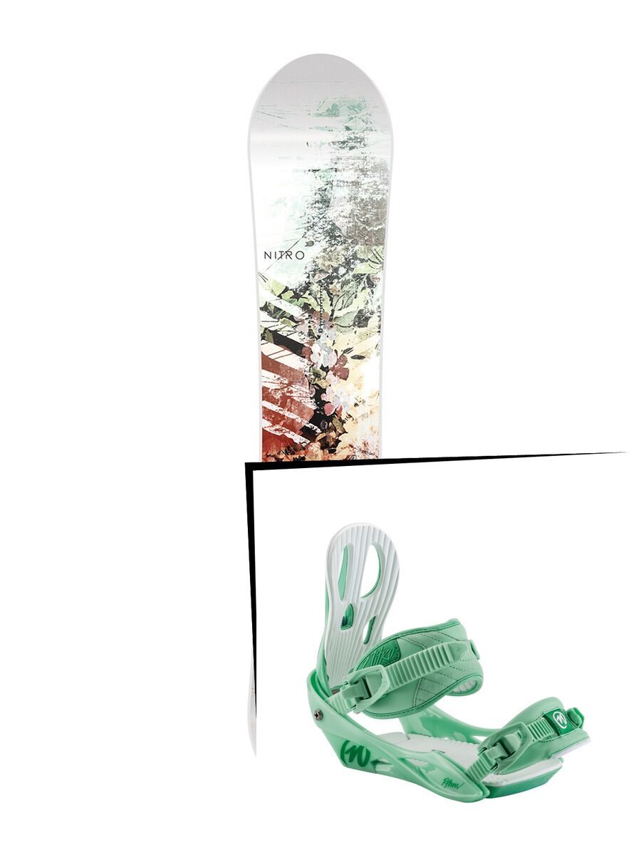 Set: Nitro Lectra 2017 + Nitro Rythm 2017, sea foam - Snowboardset - Bild 1