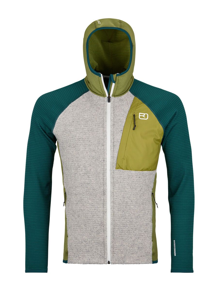 Ortovox Merino Fleece Grid Plus Classic Knit Hoody M, wild herbs - Bild 1