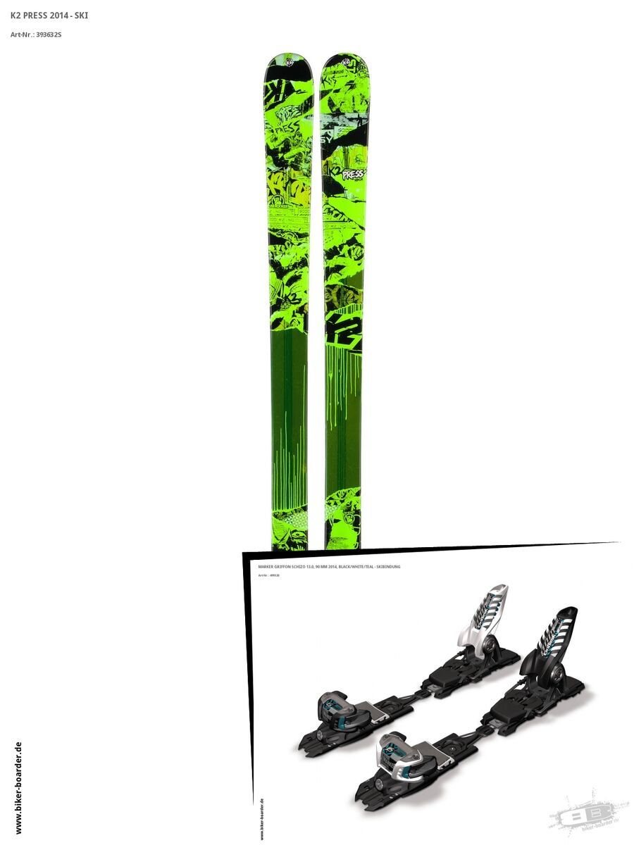 K2 SKI Set: Press 2014 + Marker Griffon Schizo 13 - Bild 1