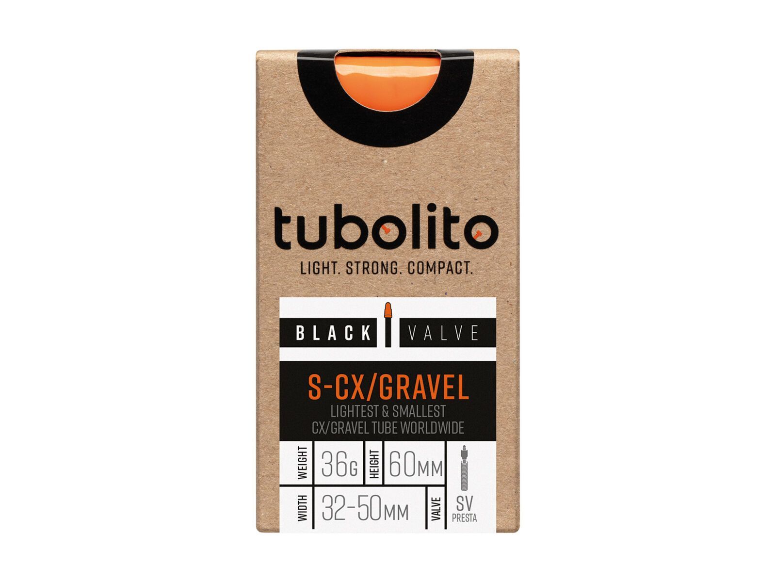 Tubolito S-Tubo CX/Gravel 60 mm - 700C x 32-50 / Black Valve, orange/black - Bild 2