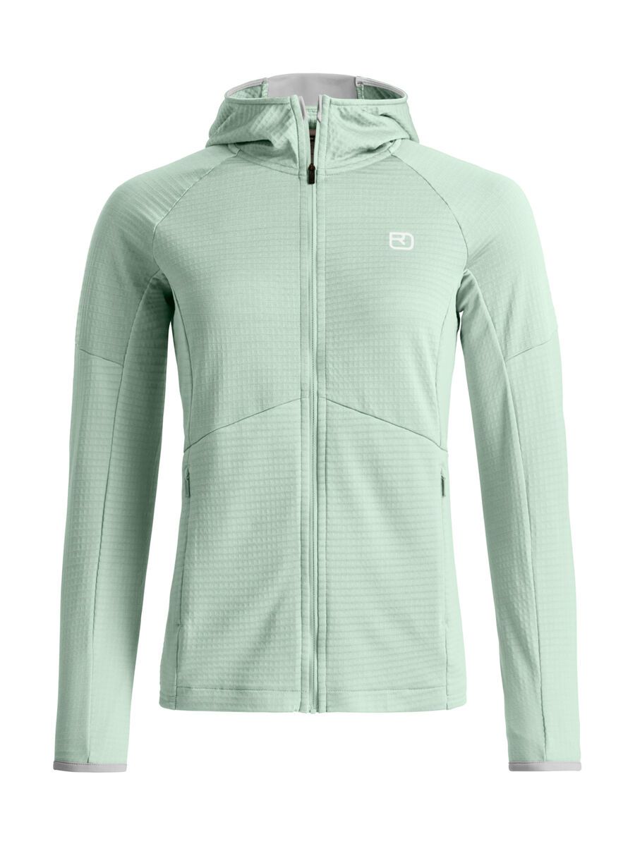 Ortovox Merino Fleece Light Grid Hoody W, green acid - Bild 1