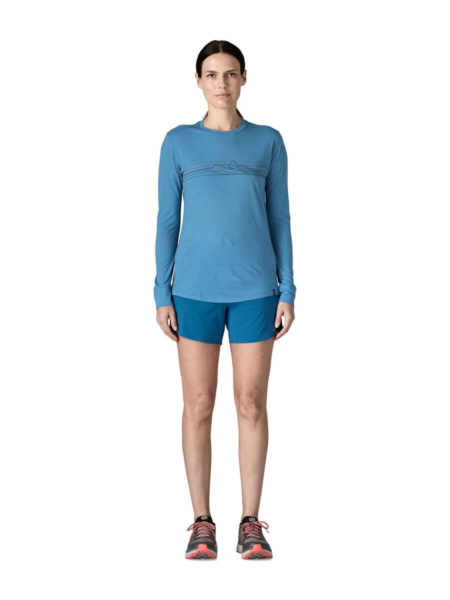Patagonia Women's Long-Sleeved Capilene Cool Merino Blend Graphic Shirt Strata Stripe, shore blue - Bild 5