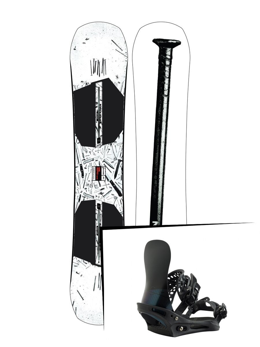 Set: Burton Name Dropper 2019 + Burton X-Base black matte - Bild 1